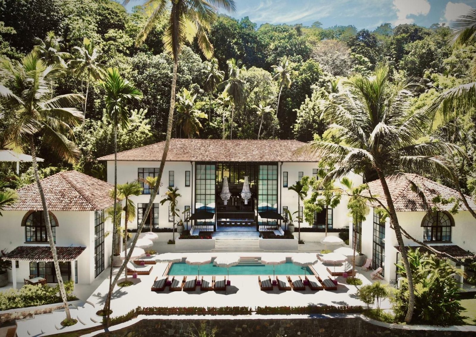 Aerial view of the infinity pool and lofts